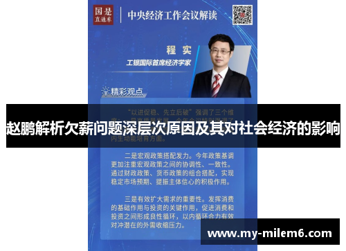 赵鹏解析欠薪问题深层次原因及其对社会经济的影响